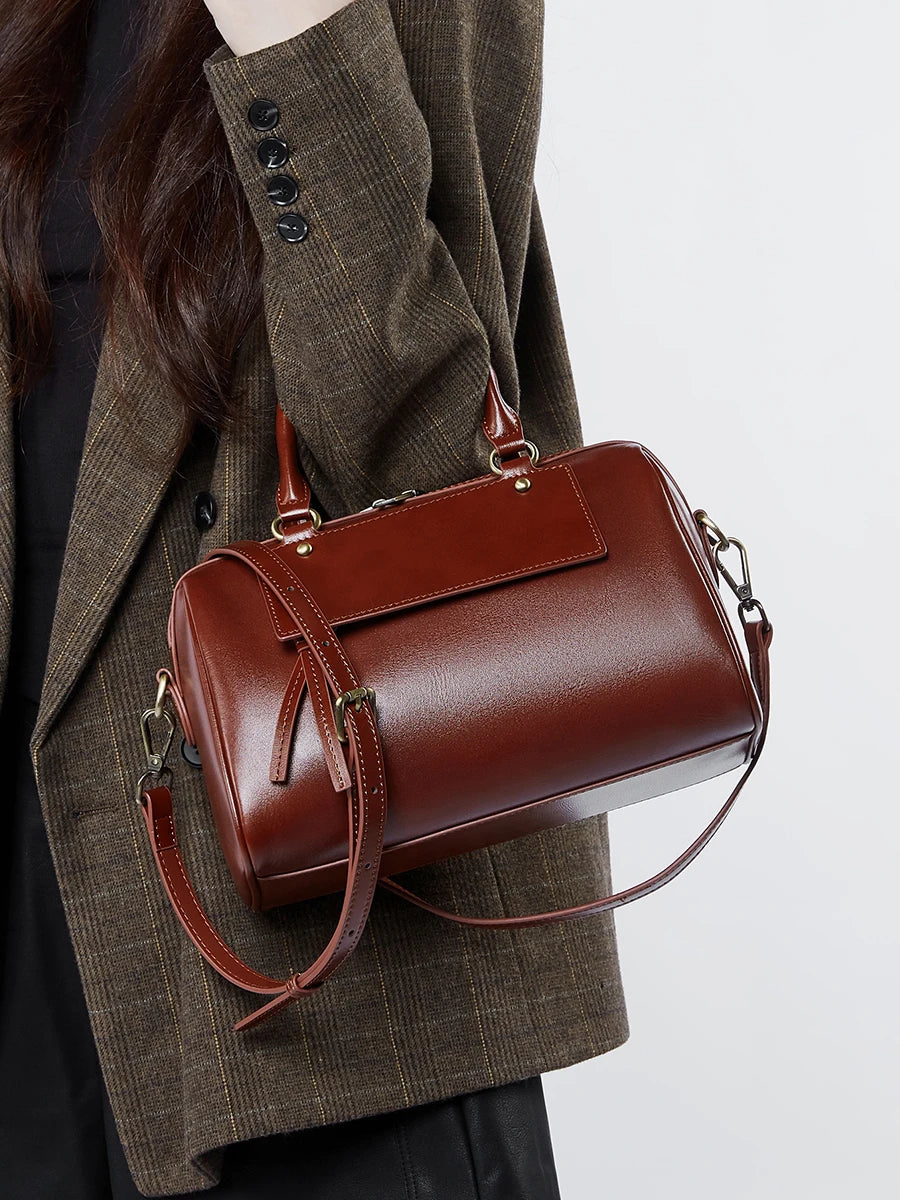 Sac cabas noir Genuine Leather Marron A-Marron B-Marron C-Gris-Noir-ShopGET® 