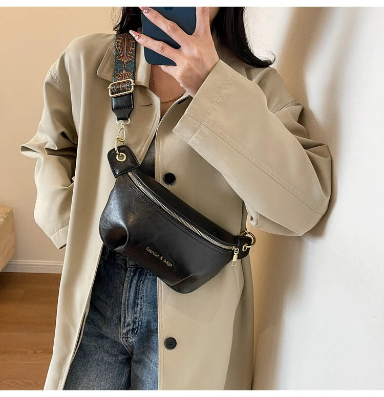 Sac banane en cuir artificiel femme