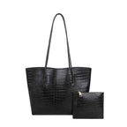 Sac cabas femme noir en cuir sans accessoires Noir / 30x32x8cm-Marron / 30x32x8cm-ShopGET® 