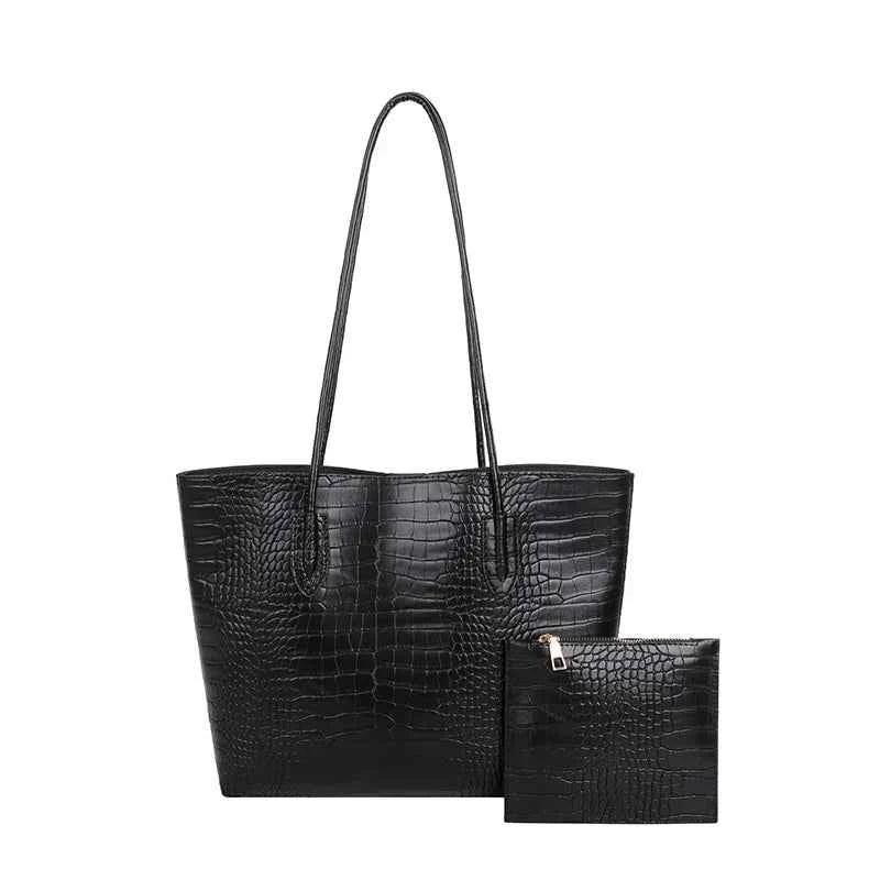 Sac cabas femme noir en cuir sans accessoires Noir / 30x32x8cm-Marron / 30x32x8cm-ShopGET® 