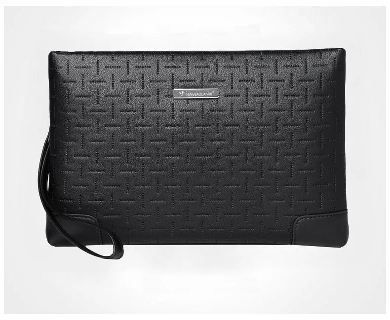 Pochette homme cuir marron Noir-ShopGET® 