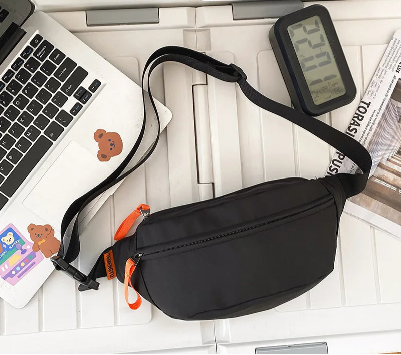 Sac banane blanc en tissu pour homme