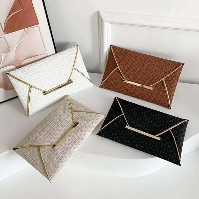 Pochette femme de luxe pas cher en cuir Noir / 28.5 x 10 x 17.5cm-Blanc / 28.5 x 10 x 17.5cm-off Blanc / 28.5 x 10 x 17.5cm-Marron / 28.5 x 10 x 17.5cm-ShopGET® 