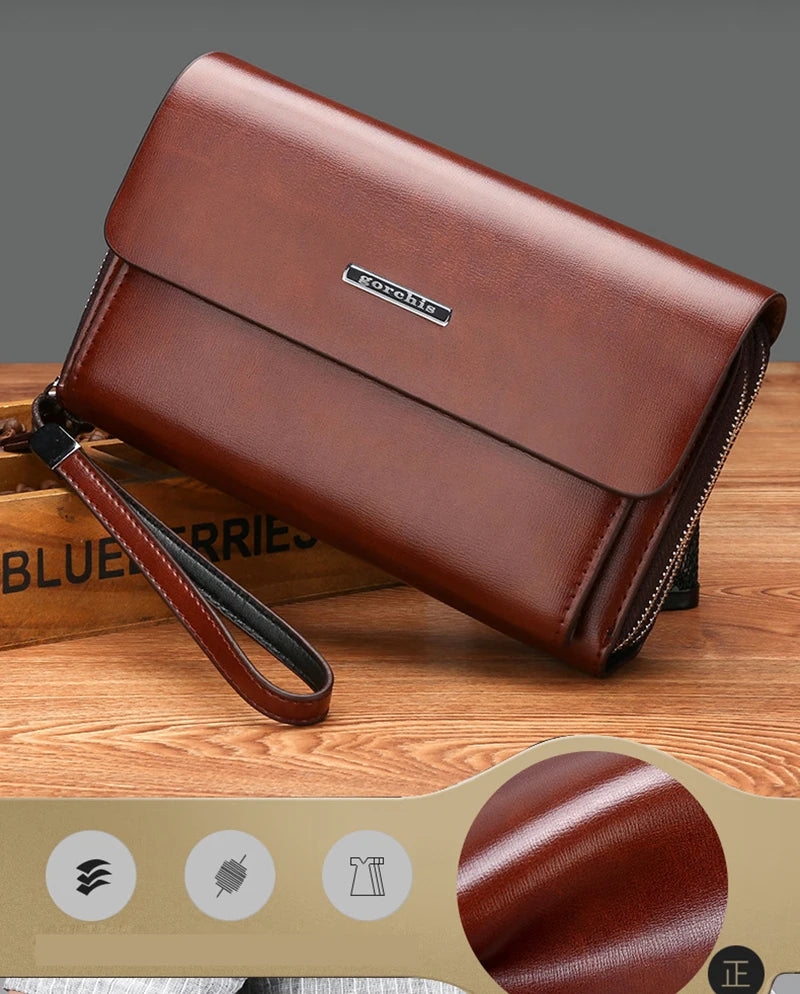 Pochette homme de haute qualité black-Marron A-Marron B-ShopGET® 