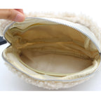 Sac banane velours côtelé beige femme