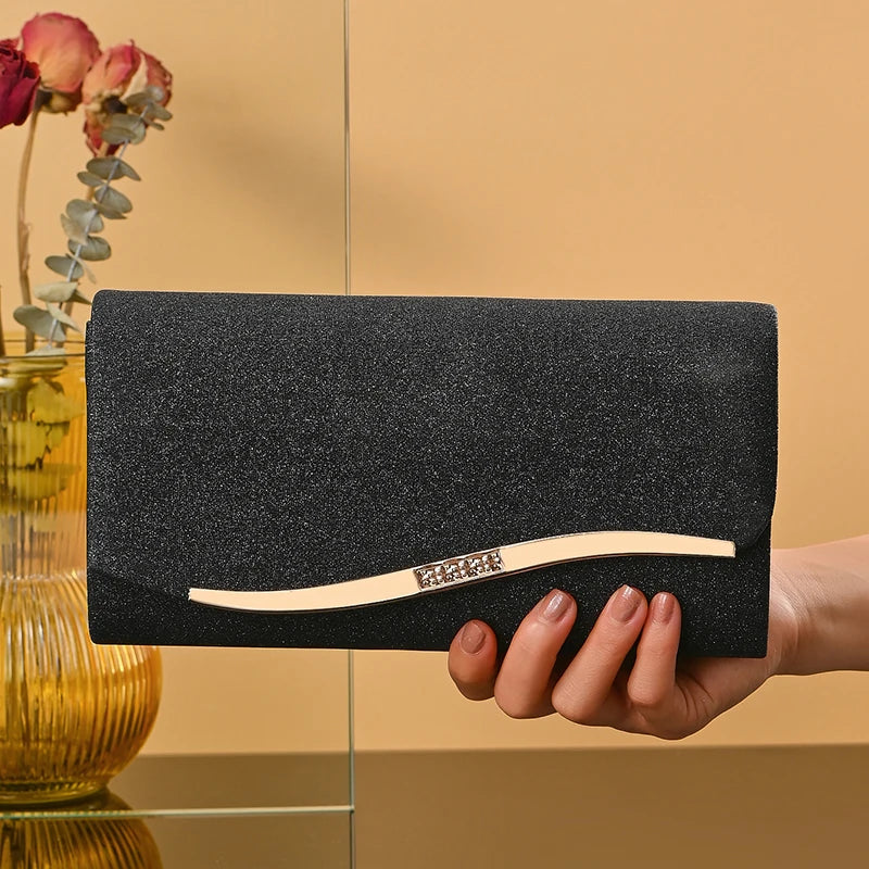 Pochette femme luxe de soirée Blanc-Dorée-Noir-Argent-ShopGET® 