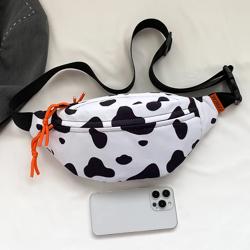 Sac banane léopard blanc et noir