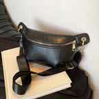 Sac banane en cuir argent femme