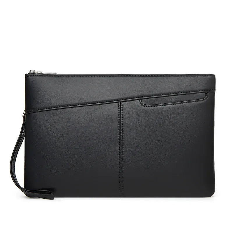 Pochette homme cuir noir Noir-ShopGET® 