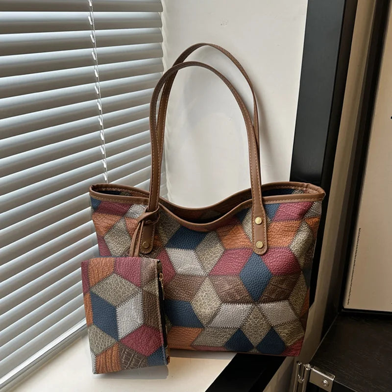 Sac cabas femme vintage Marron / 36x25x12cm-Argenté / 36x25x12cm-Beige / 36x25x12cm-Noir / 36x25x12cm-Multicolore / 36x25x12cm-ShopGET® 