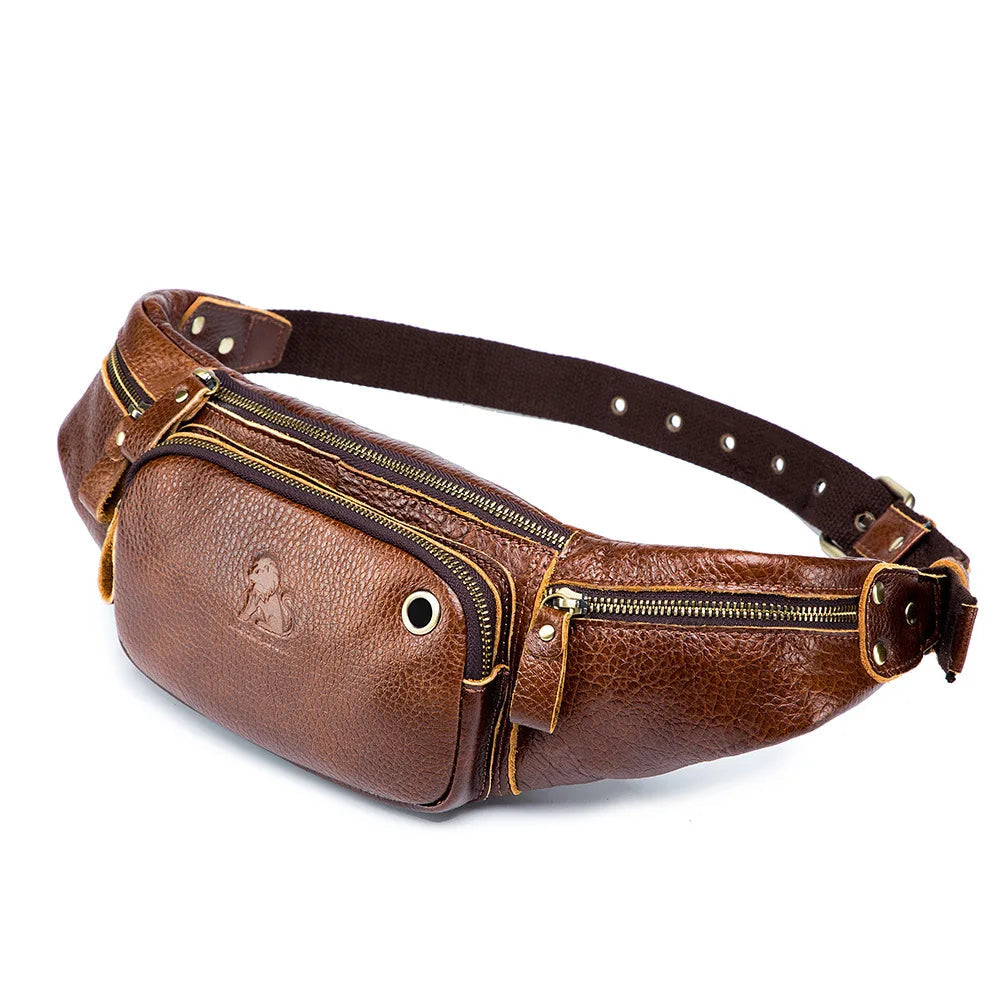 Sac banane en cuir business homme