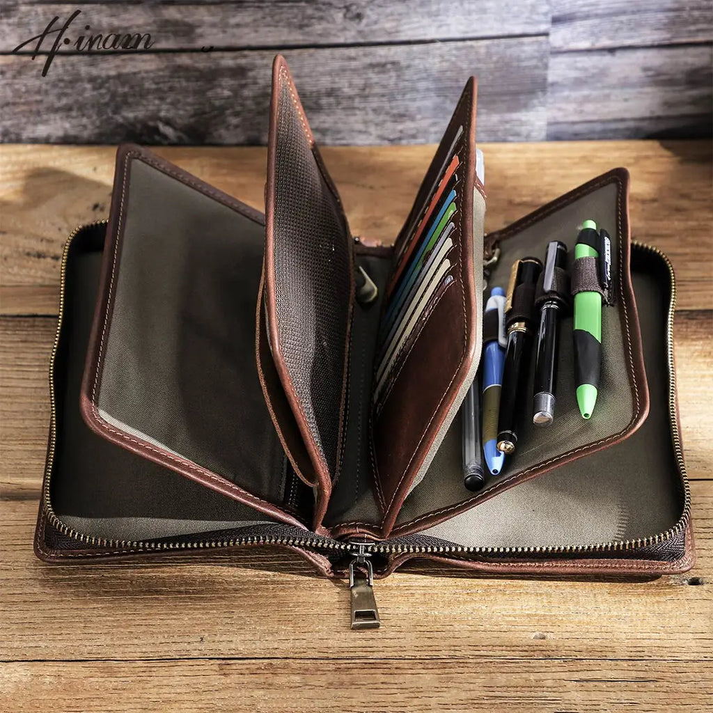 Mini pochette homme en cuir Marron / 13.5 x 22.5 x 3.5 cm-ShopGET® 