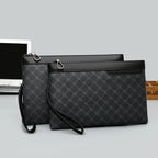 Pochette homme plaid en forme d'enveloppe Noir / 30cm x 19cm x 2cm-Noir / 27cm x 17cm x 2cm-ShopGET® 