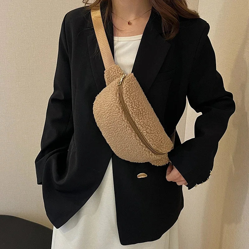 Sac banane velours moumoute de luxe