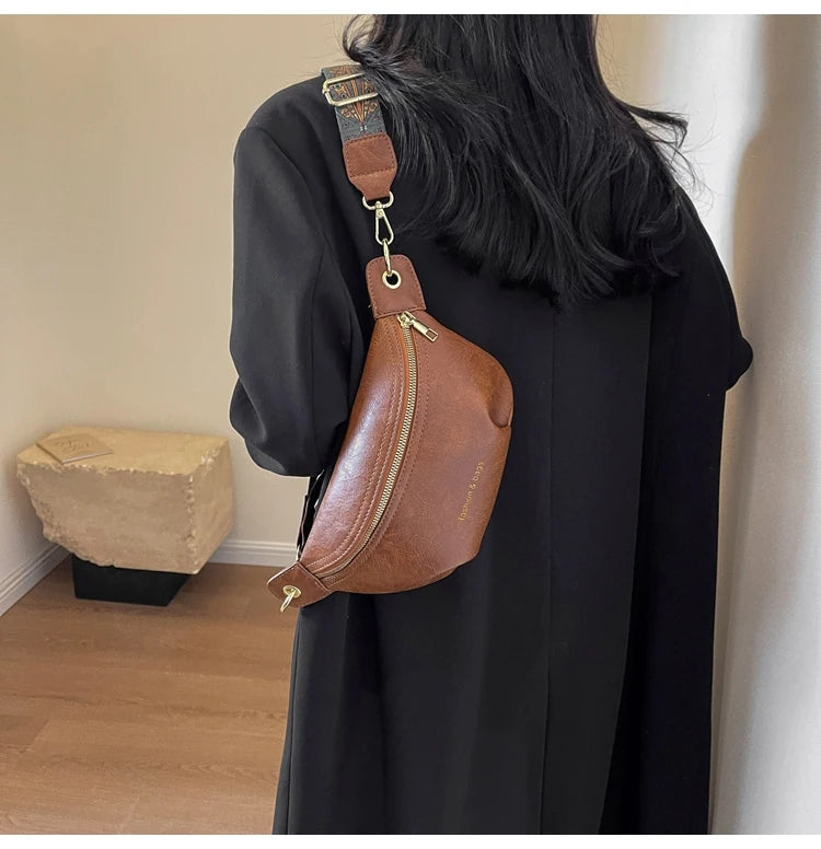 Sac banane en cuir artificiel femme