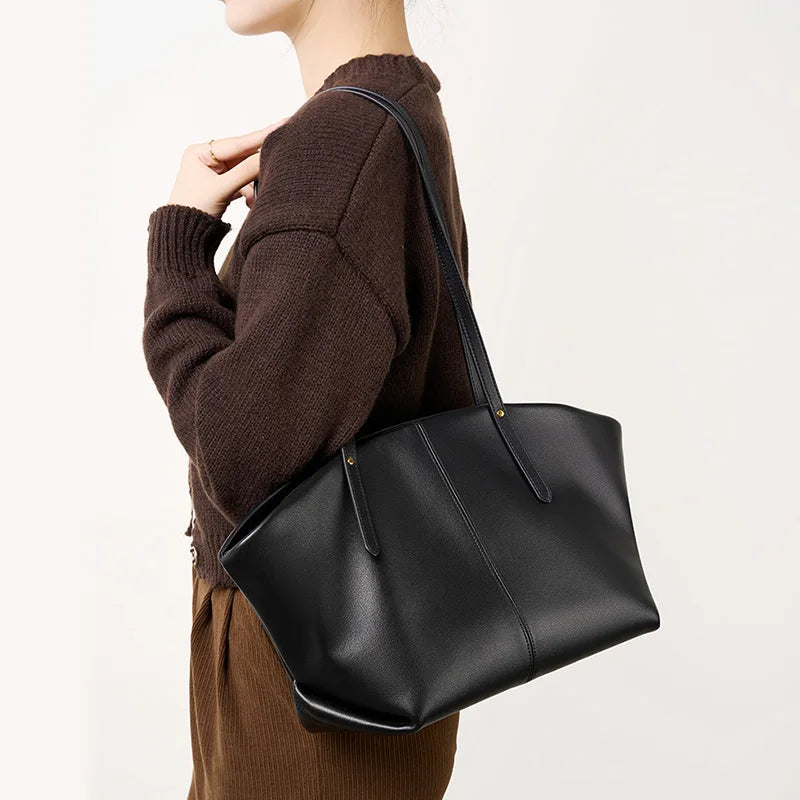 Sac cabas noir Eleonora Noir-Marron-ShopGET® 