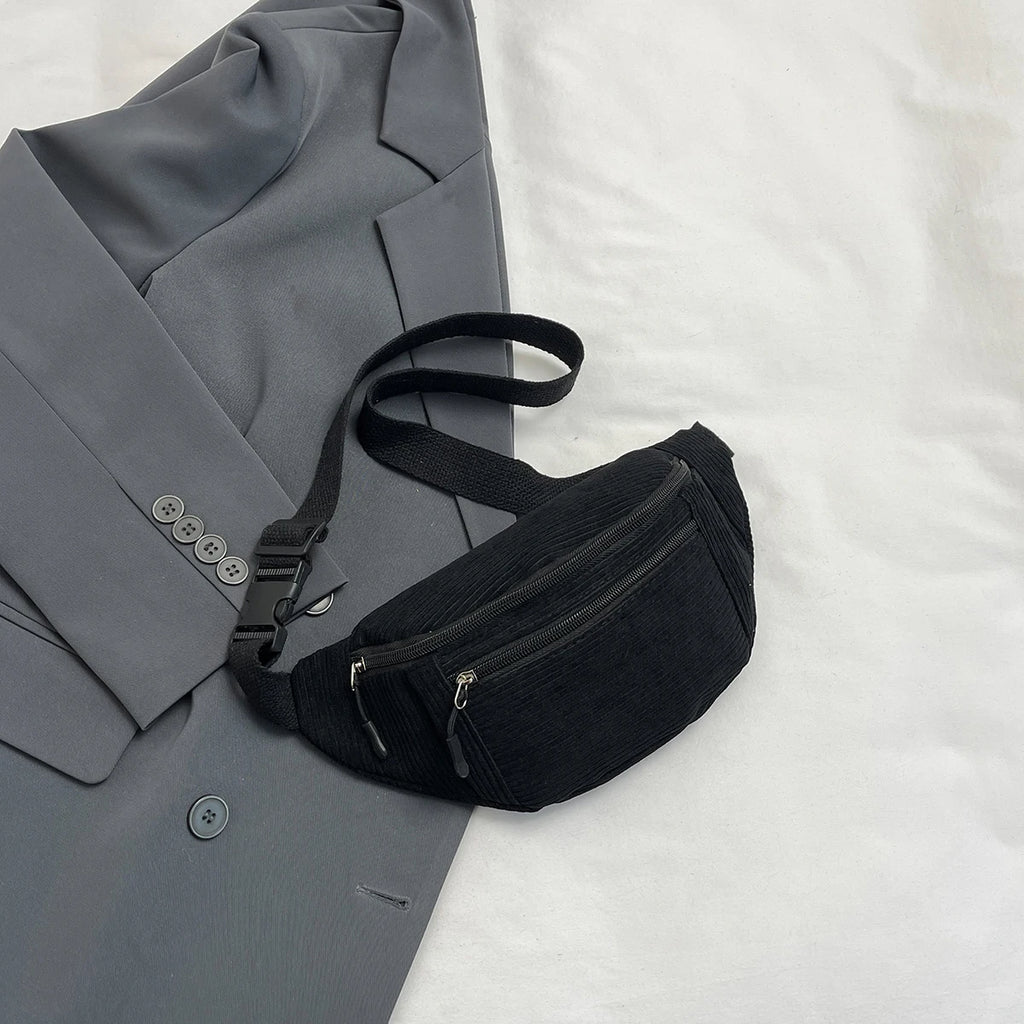 Sac banane femme en velours noir - ShopGET®