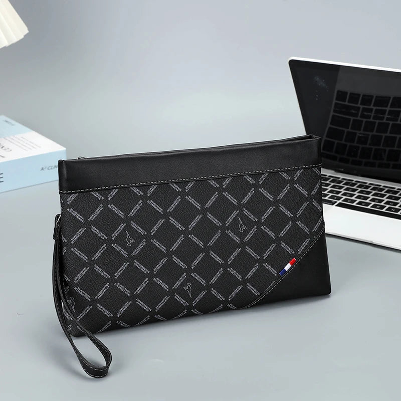 Pochette homme à décor géométrique 27cmX16.5cmX3cm-ShopGET® 