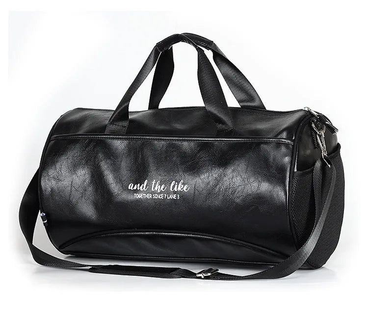 Sac polochon étanche en cuir Noir A-Noir B-Vert A-Noir Jaune-Vert B-ShopGET® 