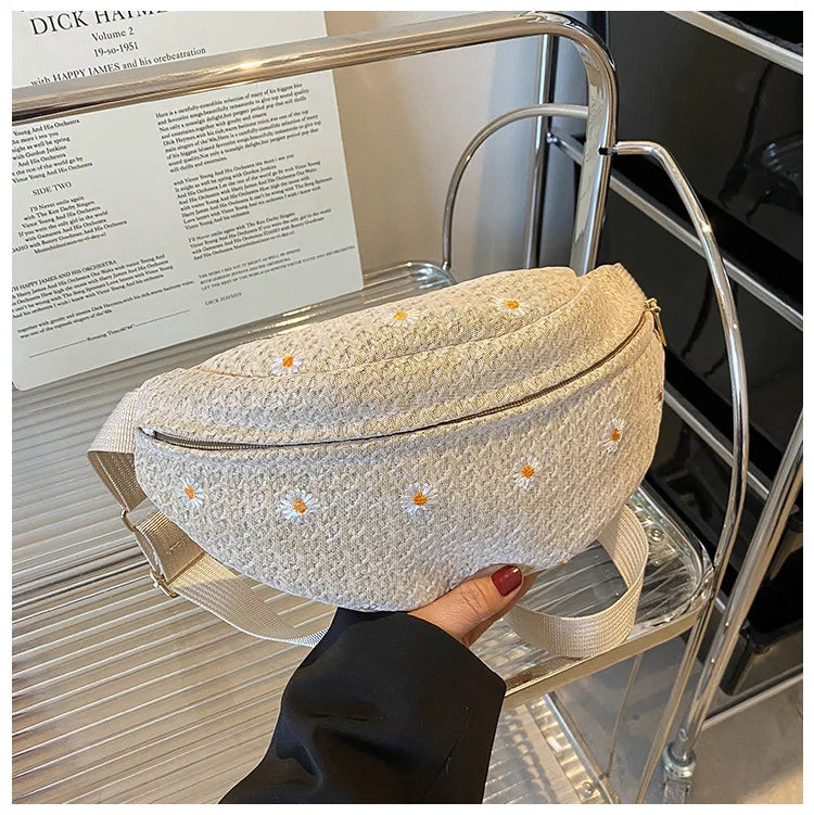 Sac banane femme paille fleurs - ShopGET®