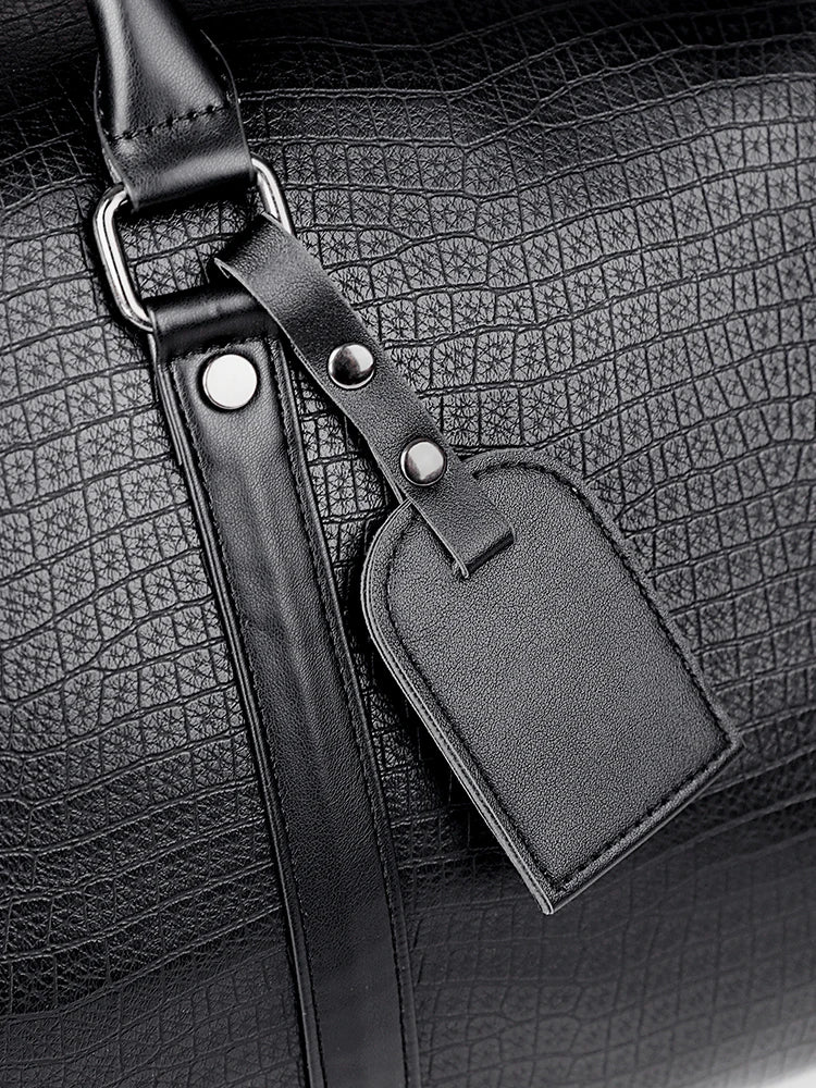 Sac weekend femme en cuir solide et premium Noir-ShopGET® 