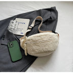 Grand sac banane velours pour femme