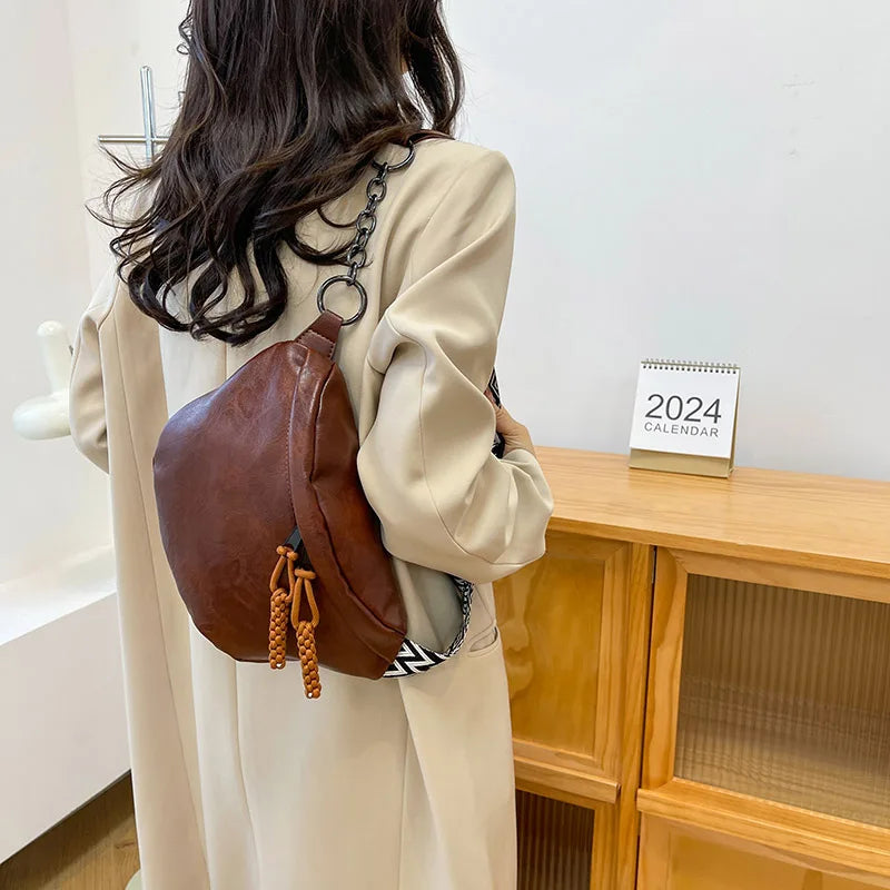 Sac banane en cuir pour épaule et ceinture