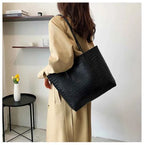 Sac cabas femme noir en cuir sans accessoires Noir / 30x32x8cm-Marron / 30x32x8cm-ShopGET® 