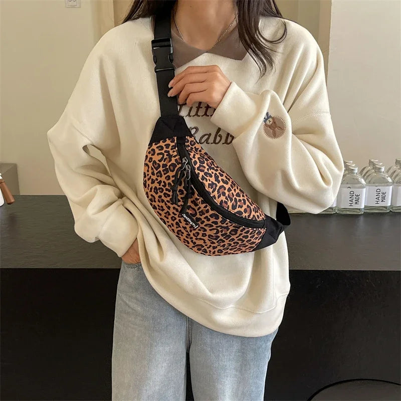 Sac banane léopard à bandoulière solide