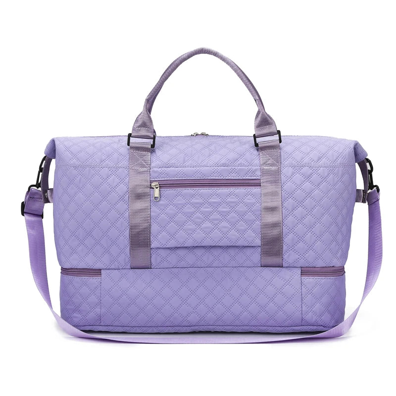 Sac weekend femme tissu Rose-Bleu-Blanc-Pourpre-Gris-Noir-ShopGET® 
