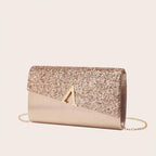 Pochette femme or en forme d'enveloppe champagne / 23 x 6 x 14cm-Argent / 23 x 6 x 14cm-Dorée / 23 x 6 x 14cm-ShopGET® 