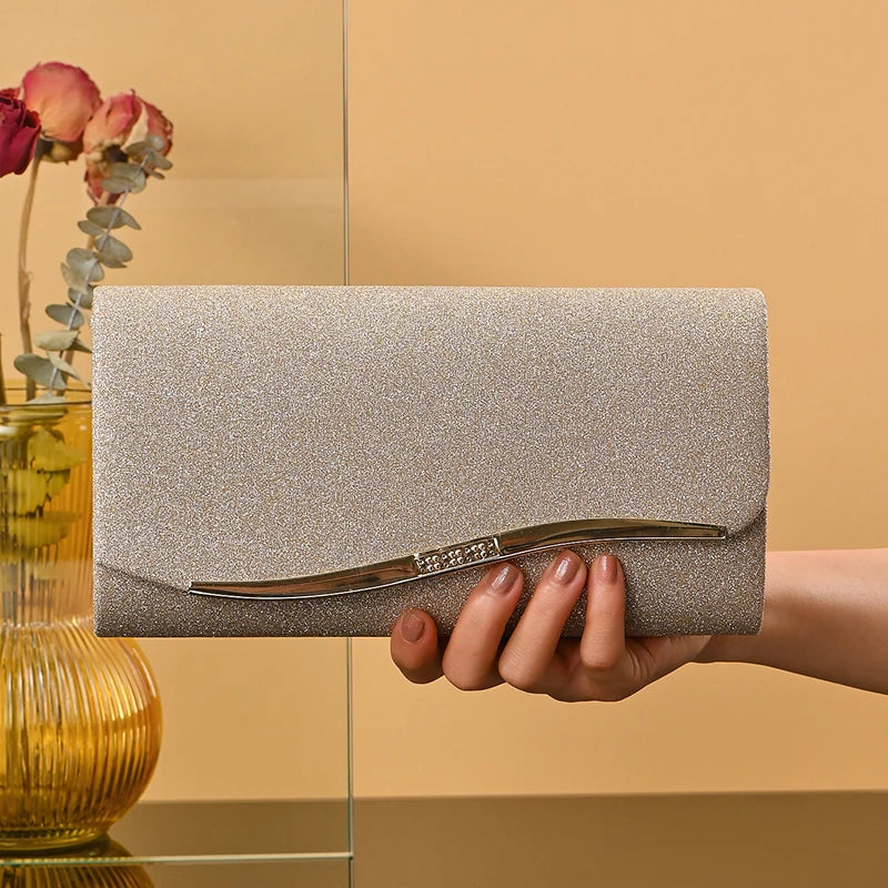 Pochette femme luxe de soirée Blanc-Dorée-Noir-Argent-ShopGET® 