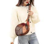 Sac banane femme chic en cuir véritable à forme de feuille - ShopGET®