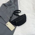 Sac banane femme en velours noir - ShopGET®