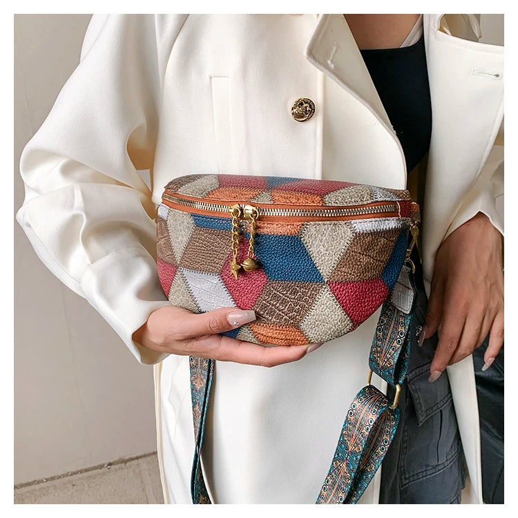 Grand sac banane en cuir femme