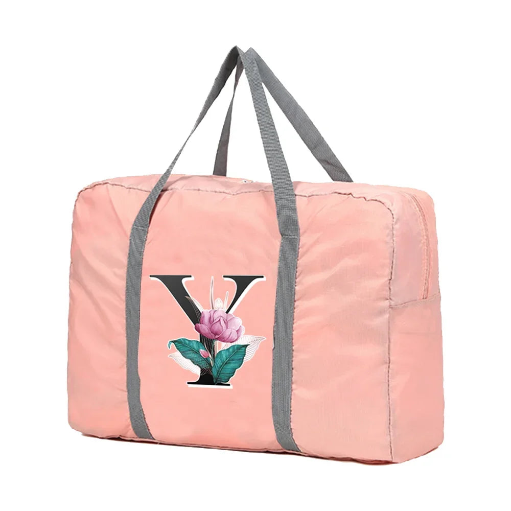 Sac weekend femme lettre prénom de S à Z Rose-S-W-V-U-T-Z-Y-X-ShopGET® 