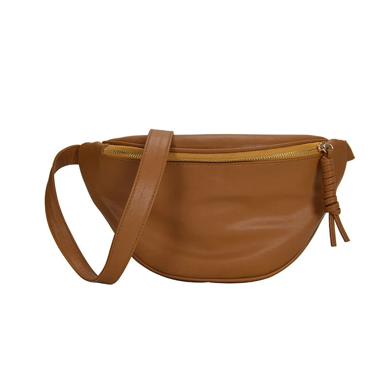 Sac banane en cuir camel