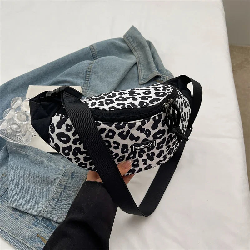 Sac banane léopard à bandoulière solide