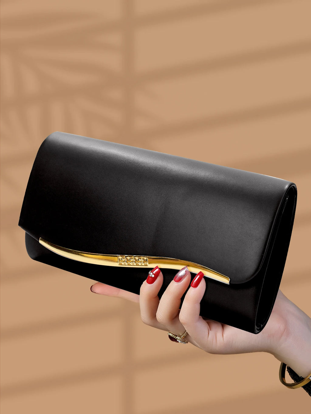 Pochette femme de luxe Blanc-Noir-Rouge-ShopGET® 
