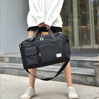 Sac weekend femme multi compartiment Vert-Bleu-Vert rose-Beige-Bleu A-Pourpre A-Gris-Rose A-Rose B-Kaki-Pourpre B-Bleu Ciel-Noir-ShopGET® 