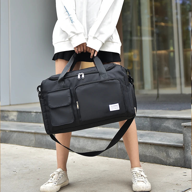 Sac weekend femme multi compartiment Vert-Bleu-Vert rose-Beige-Bleu A-Pourpre A-Gris-Rose A-Rose B-Kaki-Pourpre B-Bleu Ciel-Noir-ShopGET® 