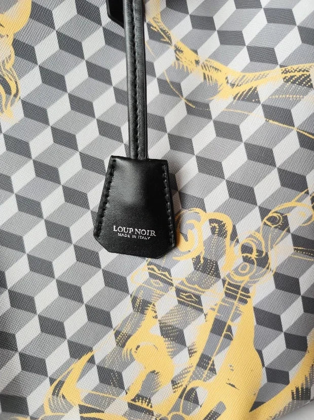 Cabas sac avec dessin de cheval Gris-Vert-Noir A-Rouge-Noir B-ShopGET® 