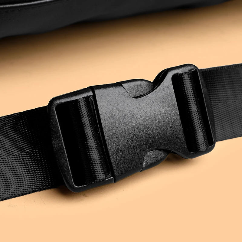 Sac banane cuir noir pour homme