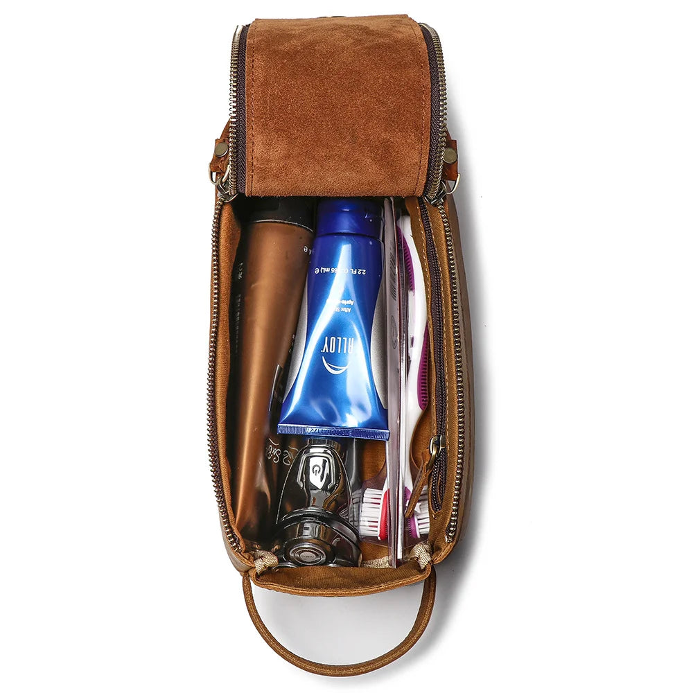 Trousse de toilette homme solide en cuir - ShopGET®