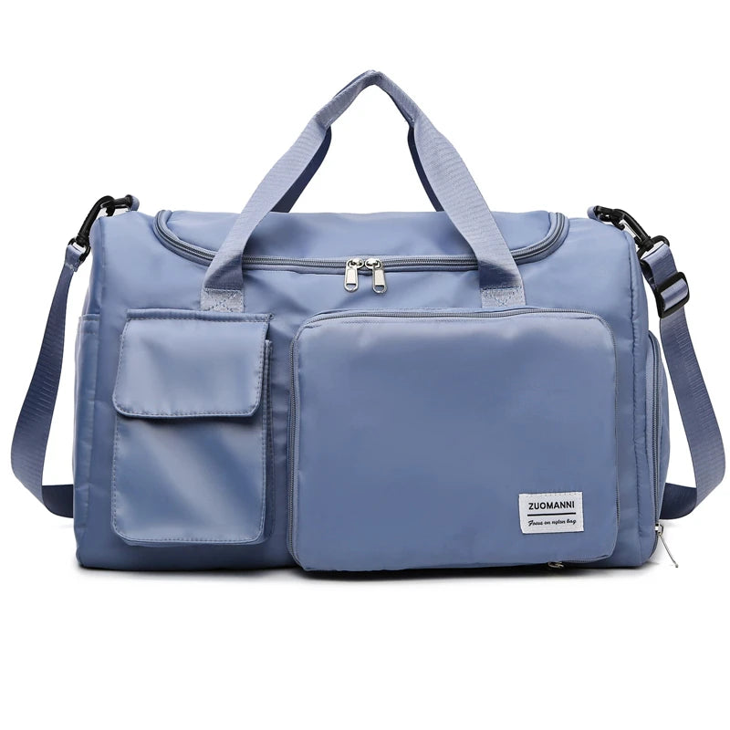 Sac weekend femme multi compartiment Vert-Bleu-Vert rose-Beige-Bleu A-Pourpre A-Gris-Rose A-Rose B-Kaki-Pourpre B-Bleu Ciel-Noir-ShopGET® 
