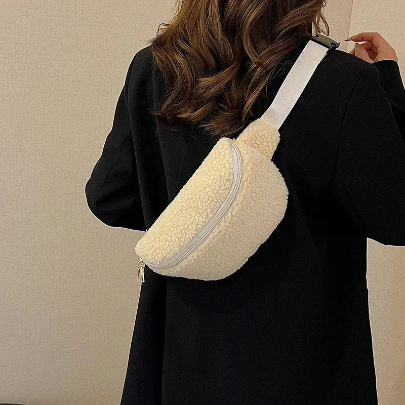 Sac banane velours moumoute de luxe