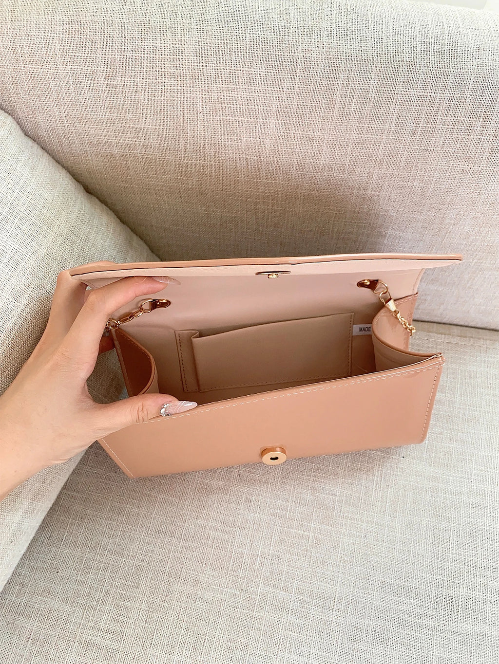 Pochette femme bandoulière minimaliste Kaki-Noir-Blanc-ShopGET® 