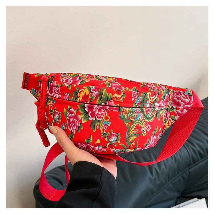 Sac banane voyage floral pour femme - ShopGET®
