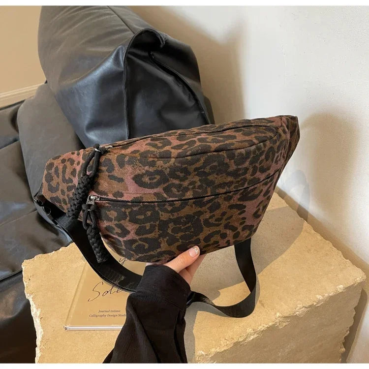 Grand sac banane léopard