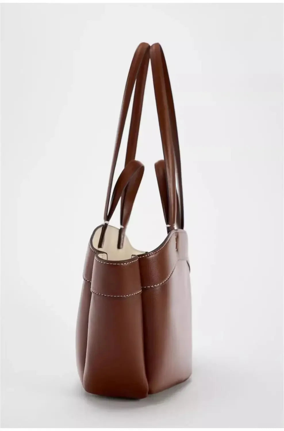 Mini sac cabas en cuir pour les femmes Magneta Couleur-Marron-Noir-ShopGET® 